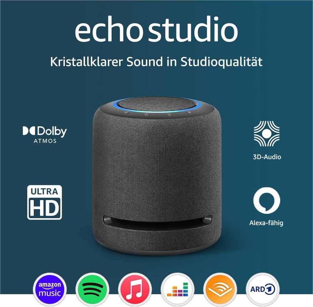 Echo Studio (Newest gen) | High-fidelity smart speaker with 3D audio and Alexa