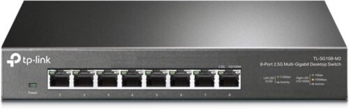 TP-Link TL-SG108-M2 | 8 Port Multi-Gigabit Unmanaged Network Switch, Ethernet Splitter | 2.5G Bandwidth | Plug & Play | Desktop/Wall-Mount | Fanless Metal Design