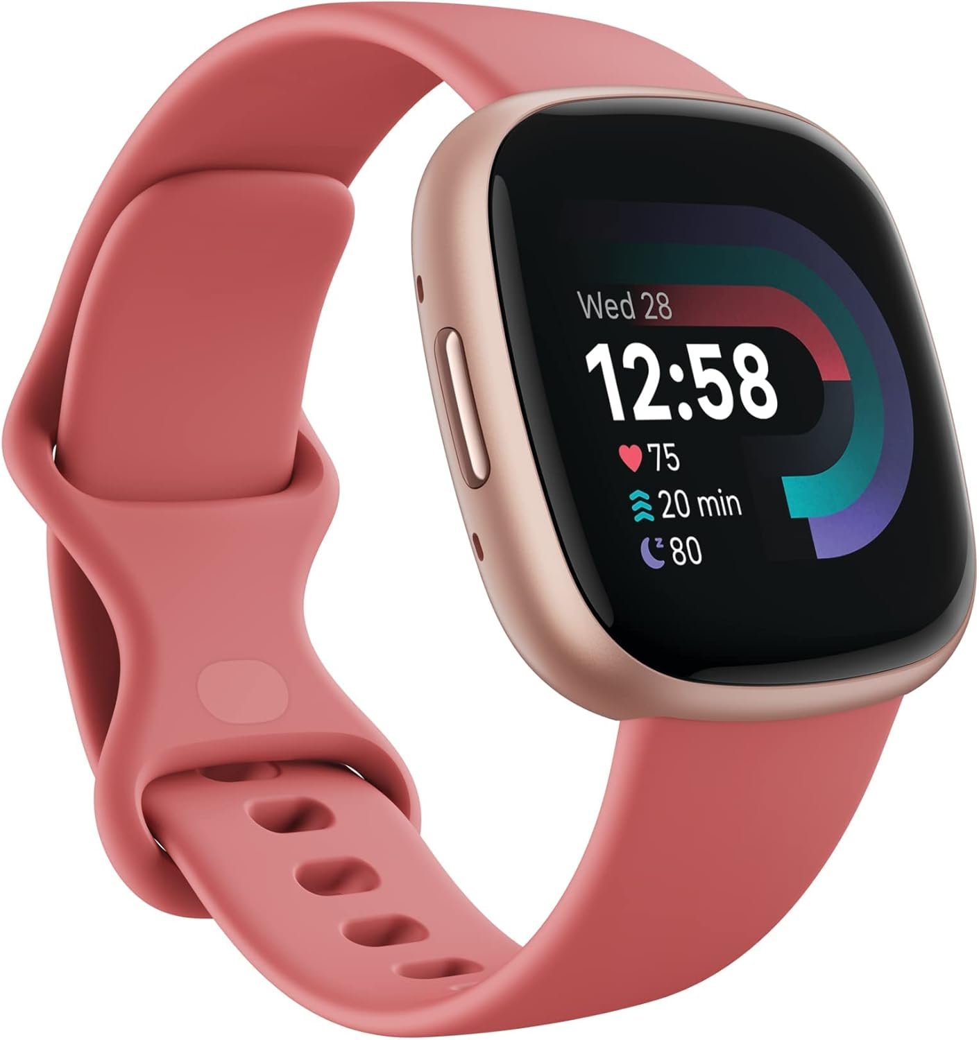 Fitbit Versa 4 Fitness Smartwatch with Daily Readiness, GPS, 24/7 Heart Rate, 40+ Exercise Modes, Sleep Tracking and more, Pink Sand/Copper Rose, One Size