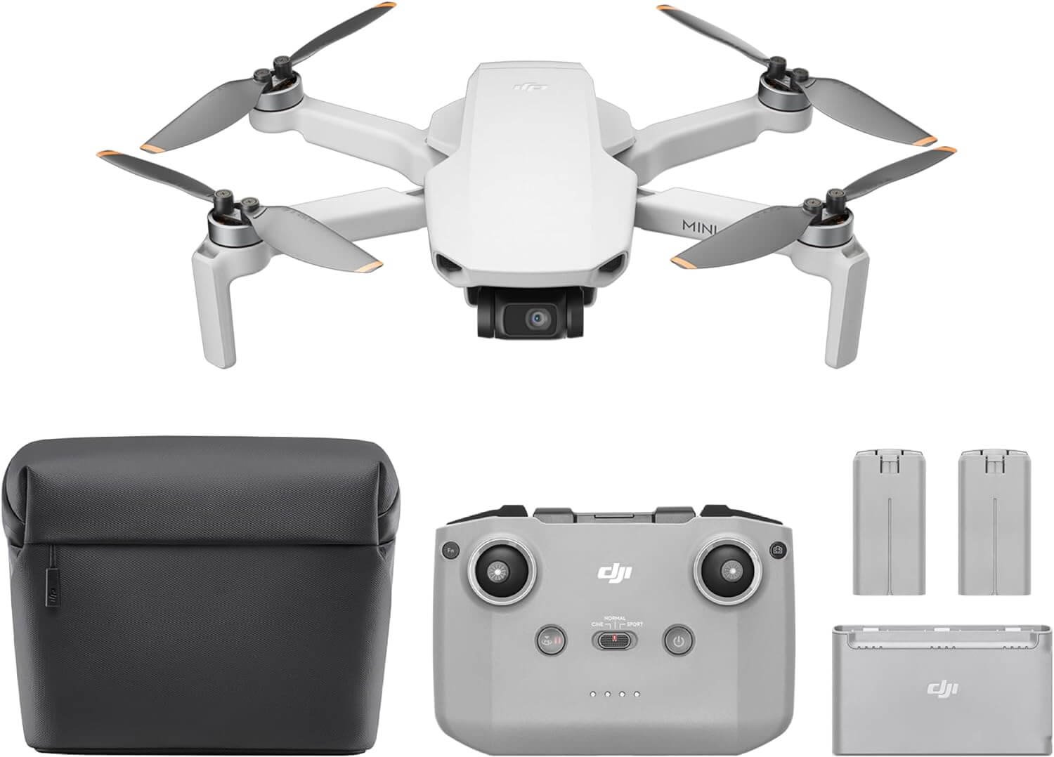 DJI Mini 4K Fly More Combo, Drone with 4K UHD Camera for Adults, Under 249g, 3-Axis Gimbal Stabilization, 10km Video Transmission, Auto Return, 3 Batteries for 93 min Flight Time, C0, QuickShots