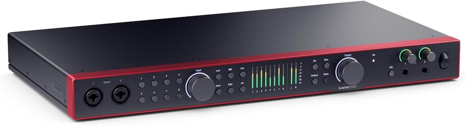 Focusrite Scarlett 18i20 4th Gen USB Audio Interface, for Multitrack Recording, Music Production and Podcasting — High-Fidelity, Studio Quality Recording, and All the Software You Need to Record