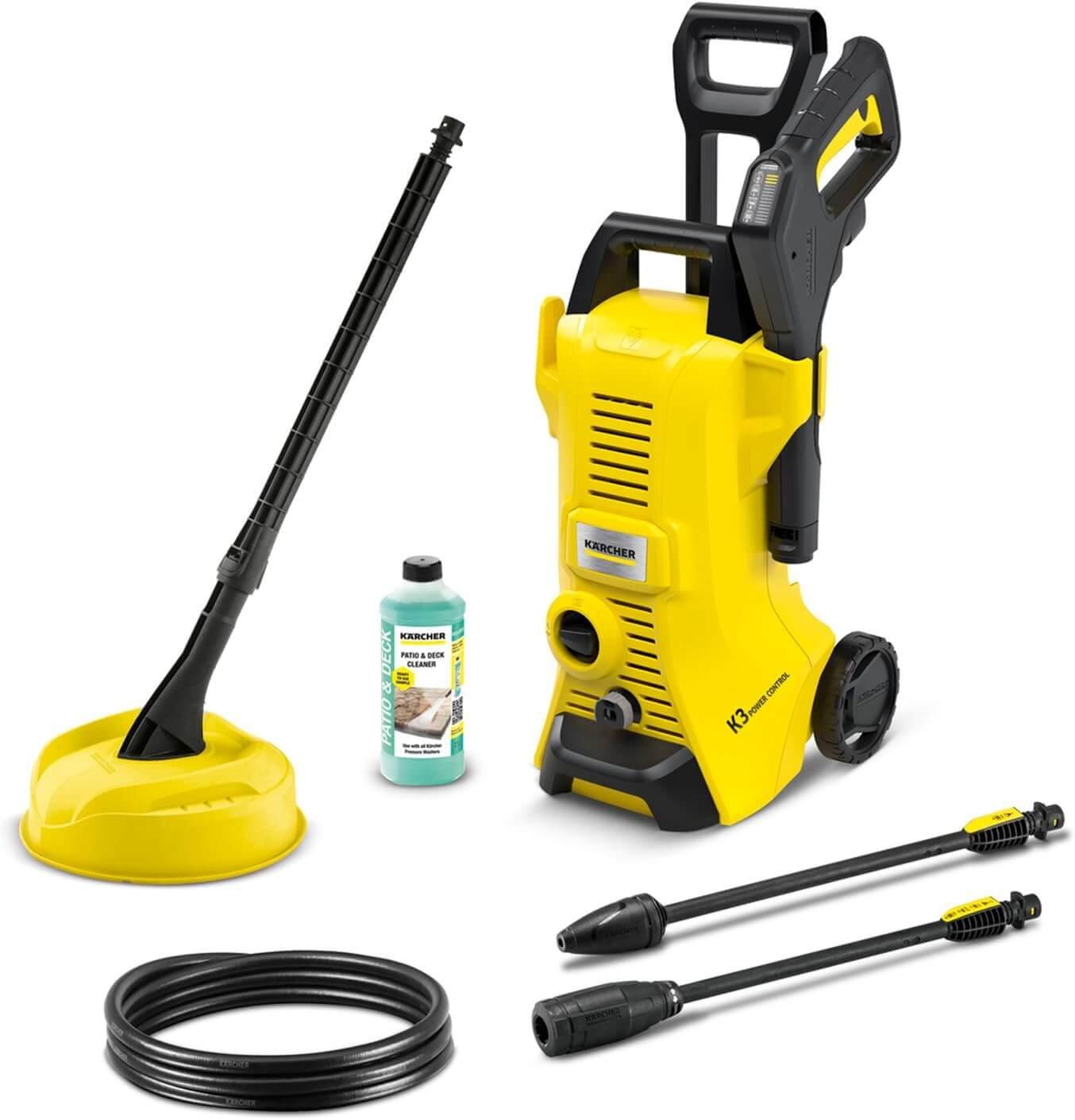 Kärcher K 3 Power Control Home Pressure Washer, Maximum Pressure: 120 Bar, Flow Rate: 380 l/h, Area: 25 m²/h, Water Filter, Weight: 4.4 kg, High Pressure Gun, Dirt Blaster, Jet Pipe, Home Kit