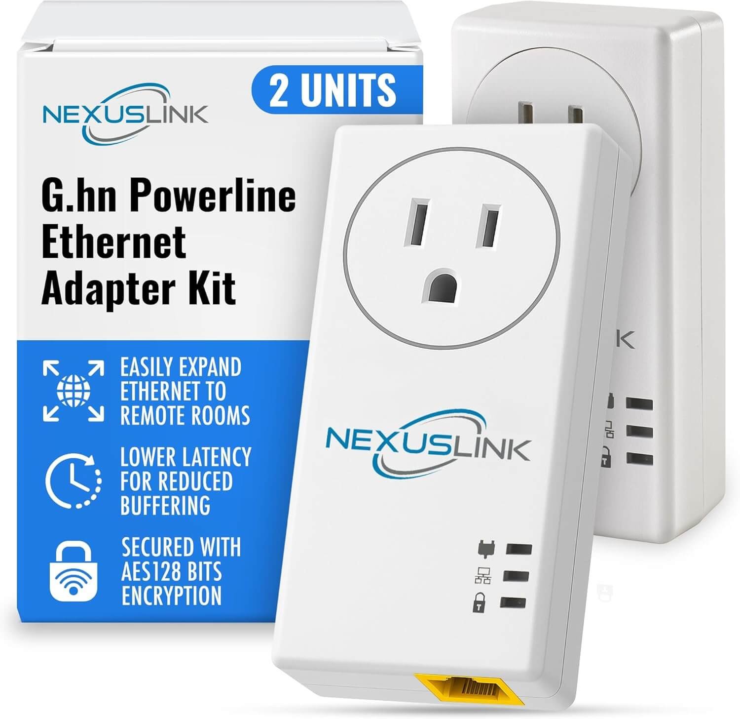 G.hn Powerline Ethernet Adapter Kit – 1200 Mbps, Gigabit Port - Stable Ethernet Over Power for Gaming & Streaming