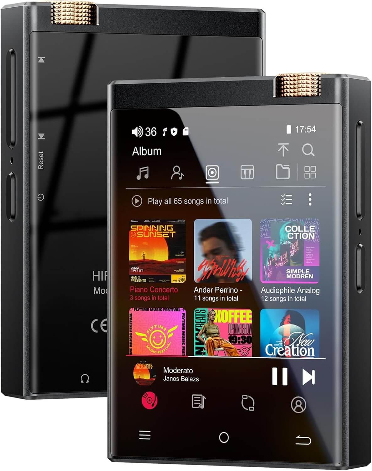 HiFi MP3 Player with Bluetooth and Wifi, Oilsky Lossless DSD High-Resolution Digital Audio Music Player, High-Resolution Portable Audio Player with 64GB Card, Supports up to 1TB