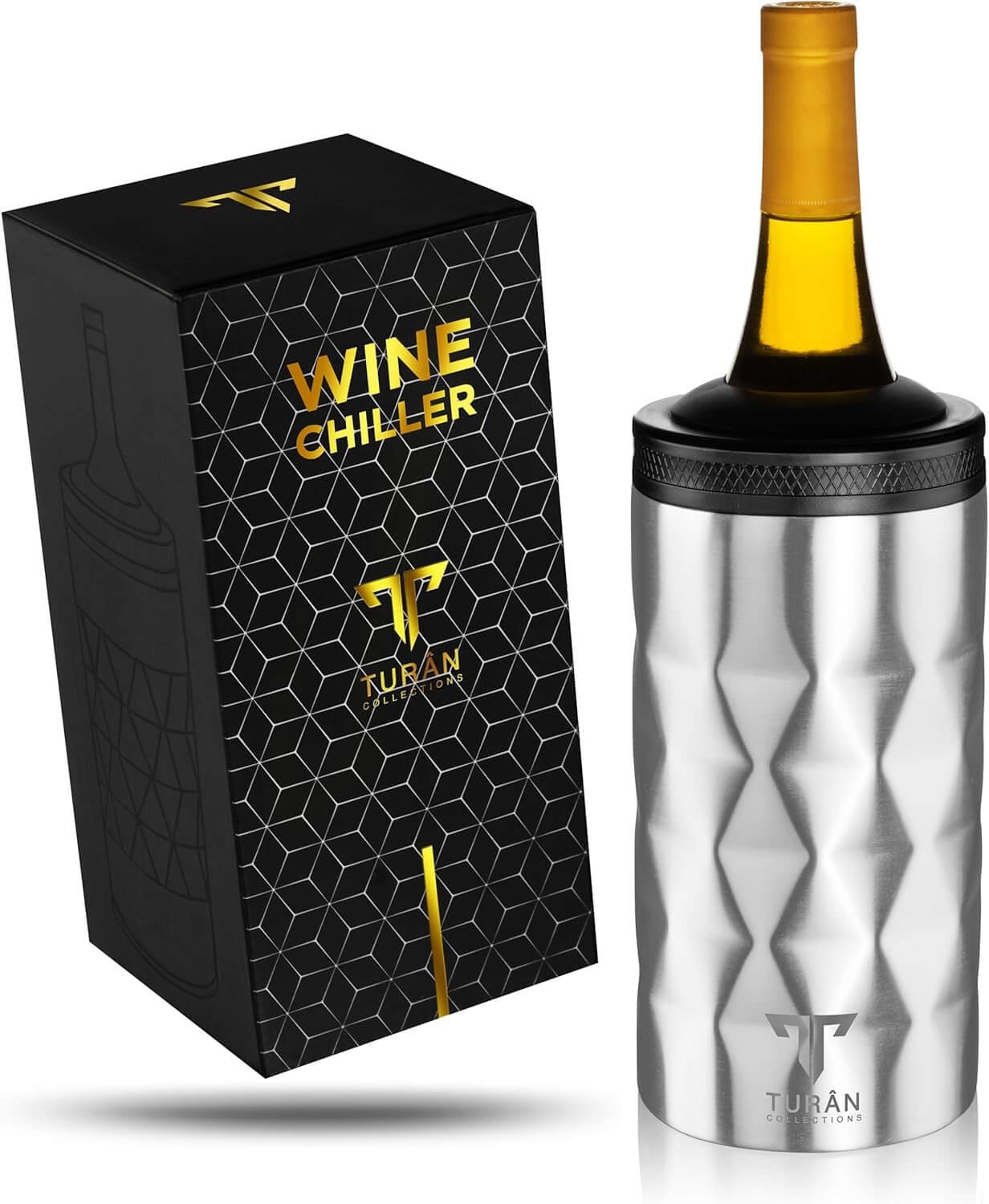 Wine Cooler - Insulated Portable Wine Chiller Bucket - Wine Chiller For Bottles Fits Standard 750ml Bottles