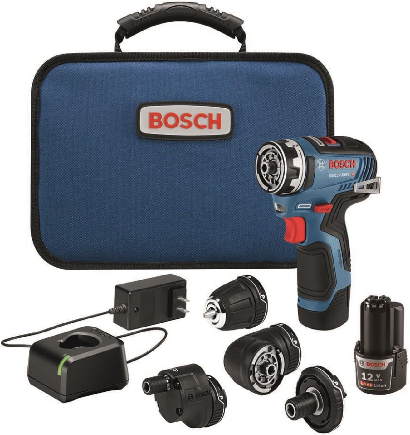 Bosch GSR12V-300FCB22 12V Max Drill/Driver with 5-In-1 Flexiclick® System with (2) 2.0 Ah Batteries