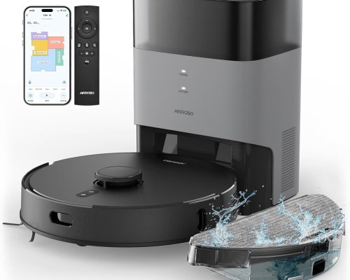 AIRROBO T20+ Robot Vacuum Cleaner with Mop Function, 3.5L Vacuum Cleaner Robot with Suction Station, 180 Min Runtime, LiDAR Navigation, Strong Suction Power Ideal for Carpet and Pet Hair, App Control