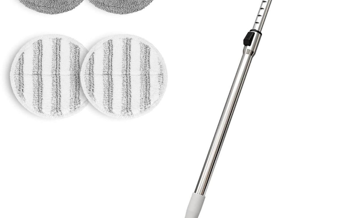 Cordless Electric Mop for Floor Cleaning, AlfaBot WS-24 Electric Spin Mop, Electric Mop with Water Sprayer and LED Headlight, Lightweight & Rechargeable Floor Scrubber for Hardwood Tile Floors