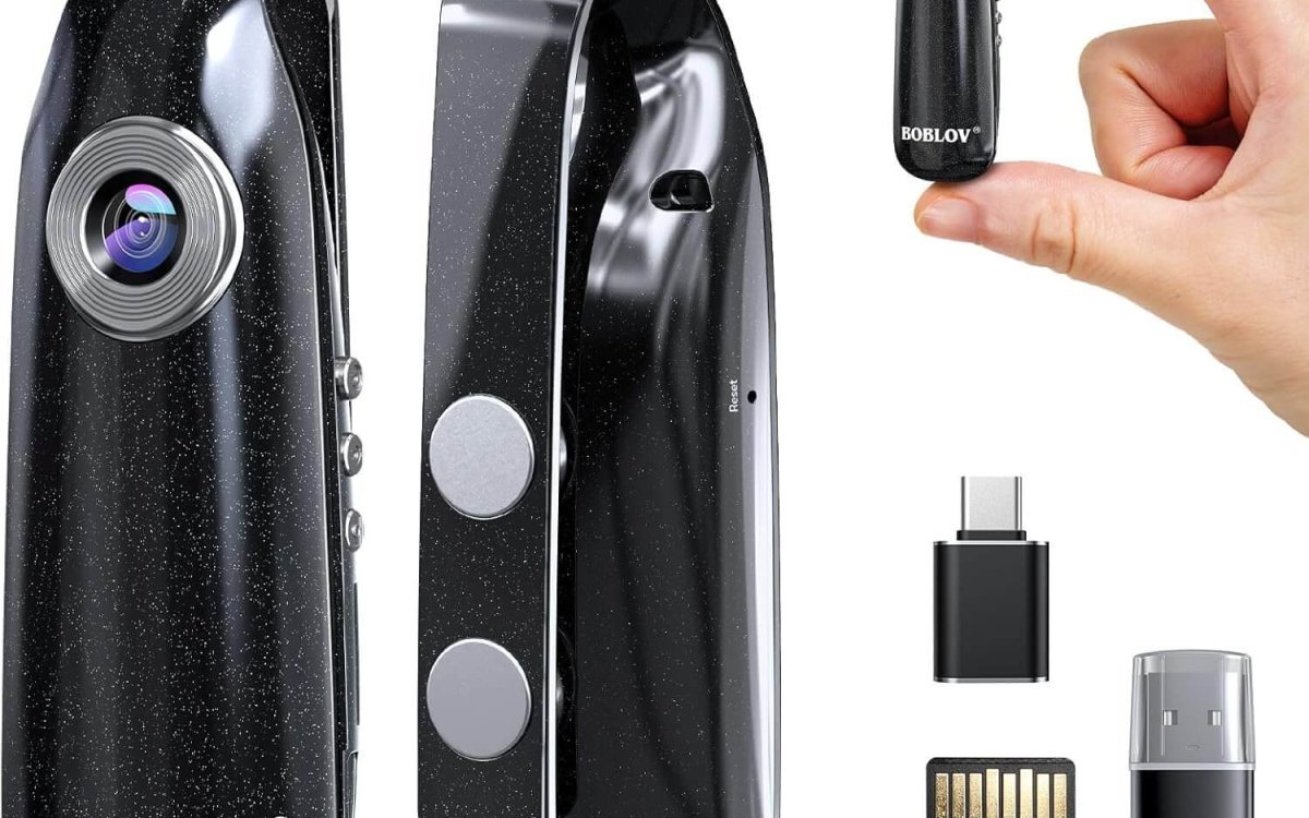 BOBLOV 007 128GB Small Body Cameras, Easy-User-Friendly, Portable Pocket Tiny Body Cams with Back Clip,1080P Mini Camera Bodycams, Loop Recording for Bike/Pet/Home/Proof (128GB)