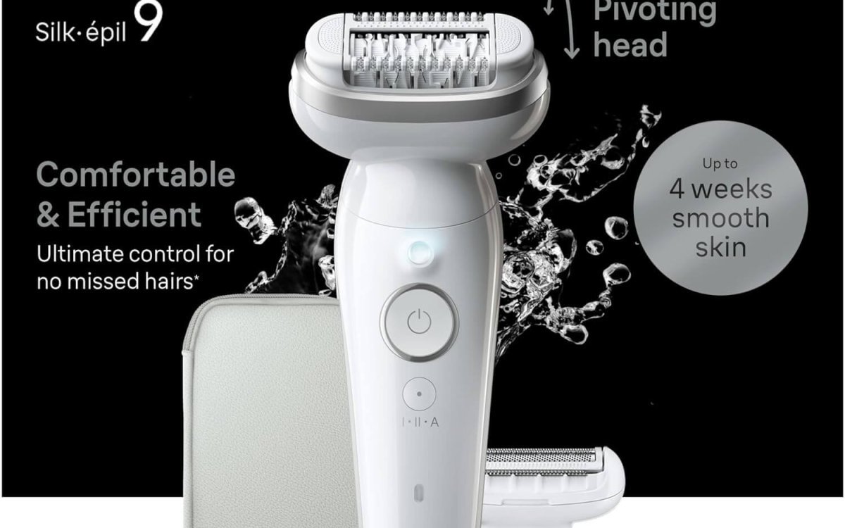 Braun Silk-épil 9 Epilator with Pivoting Head, Braun Epilator for Women, Easy Hair Removal Device, Women's Electric Shavers, Wet & Dry,Lasting Smooth Skin, with Lady Shaver Head & Trimmer Comb 