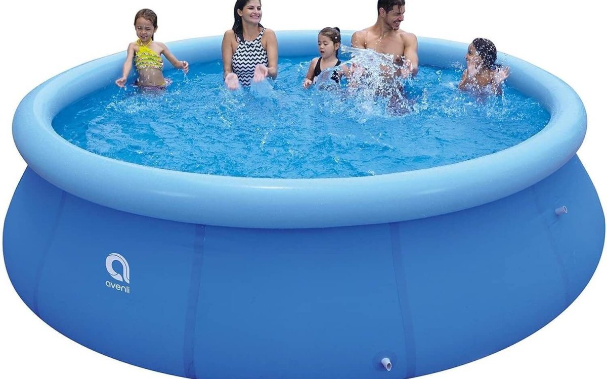 DIMAR GARDEN 12ft x 36in Inflatable Swimming Pool, Outdoor Round Top Ring Above Ground Pools