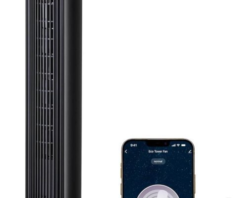 EcoNour 42-Inch Smart Tower Fan | Oscillating Cooling Fan with WiFi/Alexa/Remote Control | 3 Speeds, 2 Modes, 15H Timer | LED Touch Display | Bladeless Design Fans for Bedroom