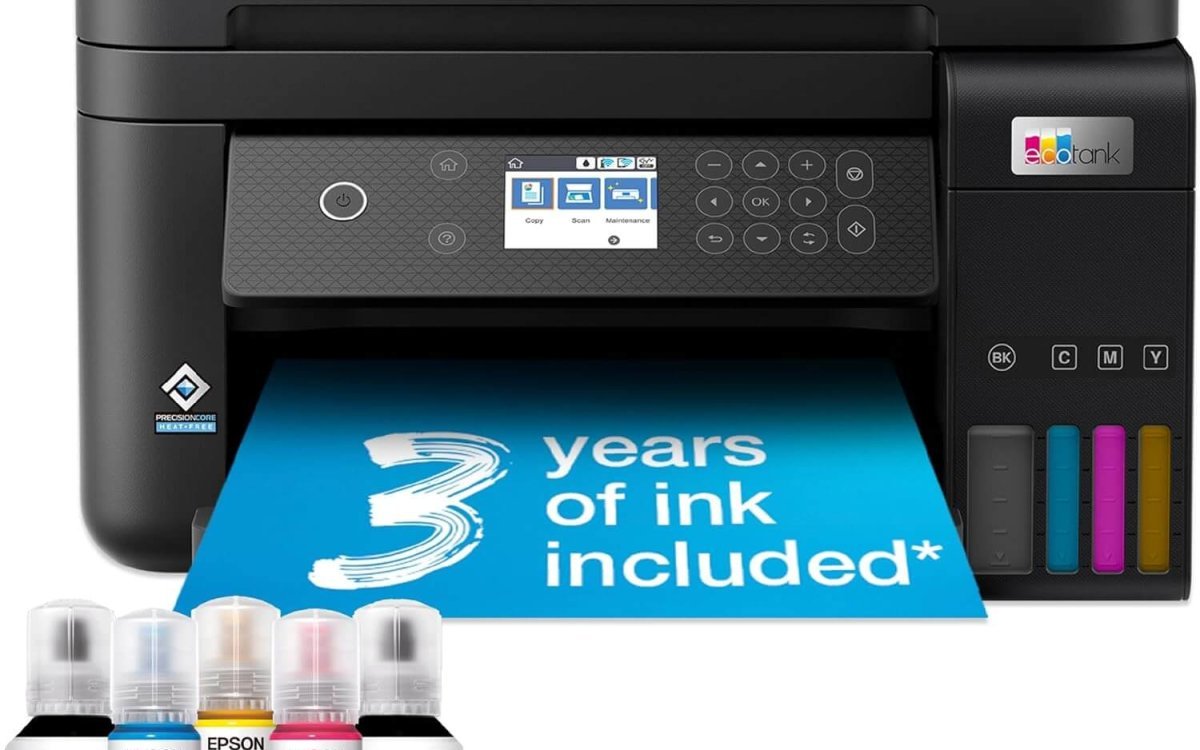 Epson EcoTank ET-3850 A4 Multifunction Air Print Wi-Fi Ink Tank Printer with Duplex and ADF, Up To 3 Years Of Ink Included