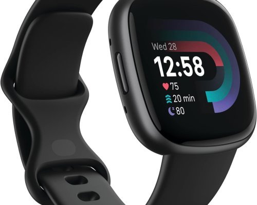 Fitbit Versa 4 Fitness Smartwatch with Daily Readiness, GPS, 24/7 Heart Rate, 40+ Exercise Modes, Sleep Tracking and more, Black/Graphite, One Size (S & L Bands Included)
