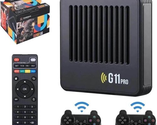 G11 Pro Retro Video Game Console Game Stick 60000+ Games,Gamepad 4K HD TV 2.4G Wireless Double Controller (256G)