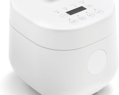 GreenLife 4-Cup Digital Rice Cooker, PFAS & PFOA-Free Removable Ceramic Dishwasher Safe Pot, Healthy Cooking Oats Grains & More, Auto Presets, Touch-screen, Delay & Keep Warm, Paddle Included