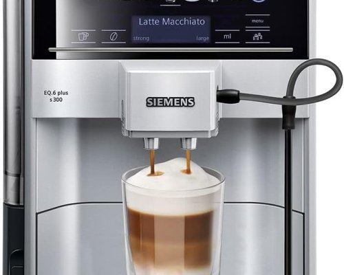 SIEMENS EQ6 plus S300, Fully Automatic Bean to Cup Espresso Coffee Machine with Cappuccinatore milk system, 10 coffee beverages, 2 user profiles - TE653M11GB, Titanium