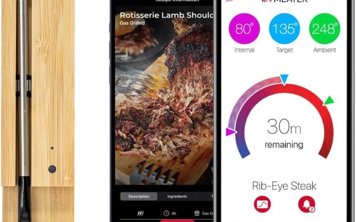 MEATER Plus: Smart Bluetooth Wireless Meat Thermometer Digital | BBQ, Grill, Oven, Smoker, Air Fryer, Kitchen | Perfect for Steak, Chicken, Turkey, and More | Delicous Recipes in App
