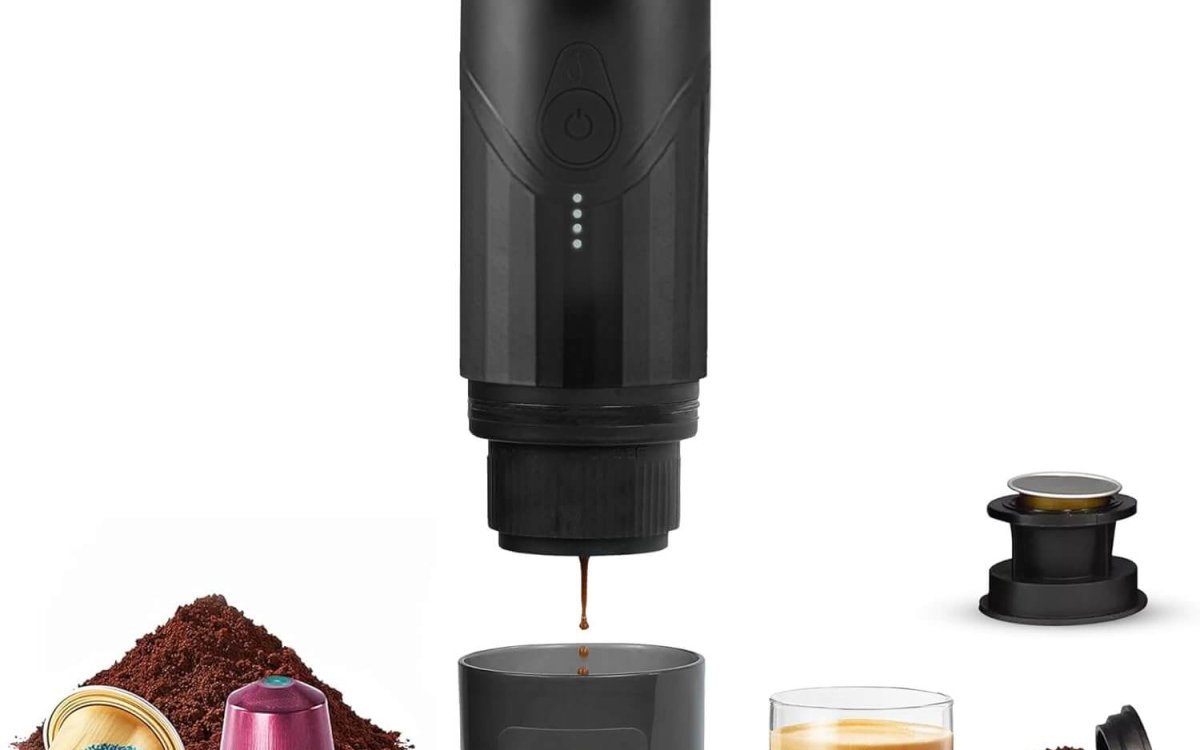 drips Portable Electric Espresso Machine with 3-4 Minute Self-Heating, 20 Bar Mini Coffee Maker Compatible with NS Capsule & Ground Coffee for Camping, Travel, Hiking, Office